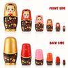 Yoption Wooden Handmade Russian Nestingdolls, 6 Pcs Matryoshkadolls for Adults Christmas, Easter, Birthday, Home Decoration (Gold) view 2