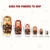 Yoption Wooden Handmade Russian Nestingdolls, 6 Pcs Matryoshkadolls for Adults Christmas, Easter, Birthday, Home Decoration (Gold) view 3