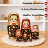 Yoption Wooden Handmade Russian Nestingdolls, 6 Pcs Matryoshkadolls for Adults Christmas, Easter, Birthday, Home Decoration (Gold) view 4