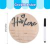 Baby Announcement Sign, 5.9 Inch Wooden Hello World Newborn Signs, Birth Announcement Sign, Gender Reveal Signs, He's here Decoration, Welcome Newborn Arrival To World (He's,Blue-B) view 2