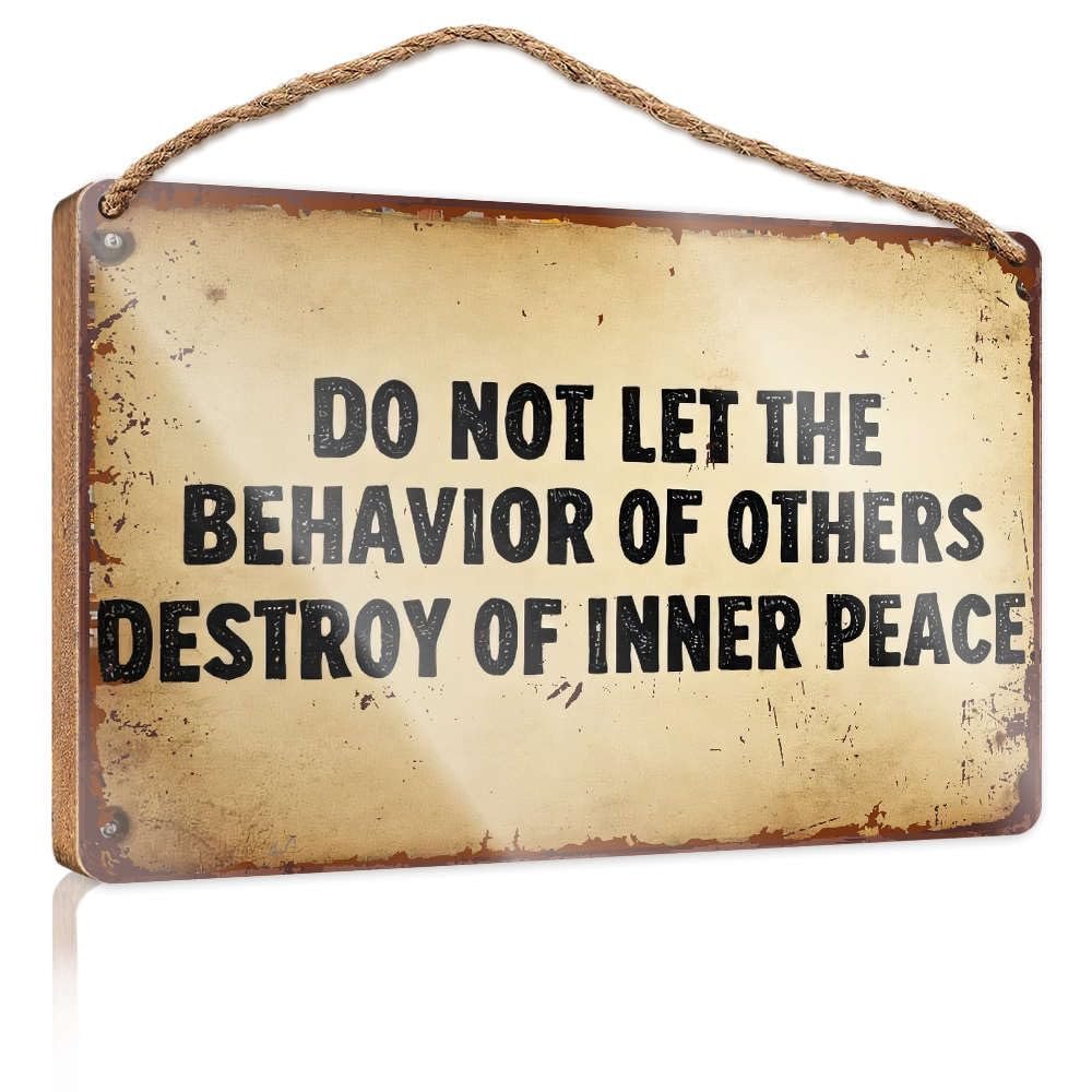 TRBW Funny Kitchen Decor Do Not Let The Behavior Of Others Destroy Your Inner Peace. Home Wood Sign Funny Wooden Signs(20X30CM)