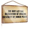 TRBW Funny Kitchen Decor Do Not Let The Behavior Of Others Destroy Your Inner Peace. Home Wood Sign Funny Wooden Signs(20X30CM) view 1