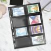 Wakauto 10 Sheets Pvc Double-sided Stamp Collection Album Pages with Eight-grid Layout for Stamp Collectors Loose-leaf Holder Insert Suitable for Coin and Storage view 4