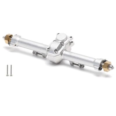 RC Axle Models For Axial For SCX24 90081 C10 B-17 1967 2019 For Wrangler 1/24 Alloy Casting Complete Edition Front Rear Axle Set RC Model(Silver,Rear)