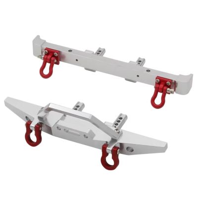 AQWBTYD for MN128 1/10 Metal Front and Rear Bumper with Tow Hook RC Crawler Car Upgrade Parts Accessories RC Vehicles Parts(Silver,Pair)