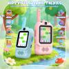ALAFLY 2 Pack Kids Video Walkie Talkies with Dual Cameras, Rechargeable Walkie-Talkie with Sticker Effect Photo/Voice Chat/Emoji Messaging, Gift for 3-12 Boys Girls to Family Fun Interaction view 4