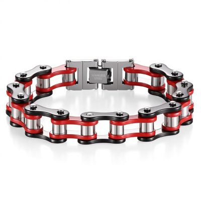 AZHOUQIBD Bicycle Chain Bracelet/Motorcycle Chain Bracelet (Set of 2)