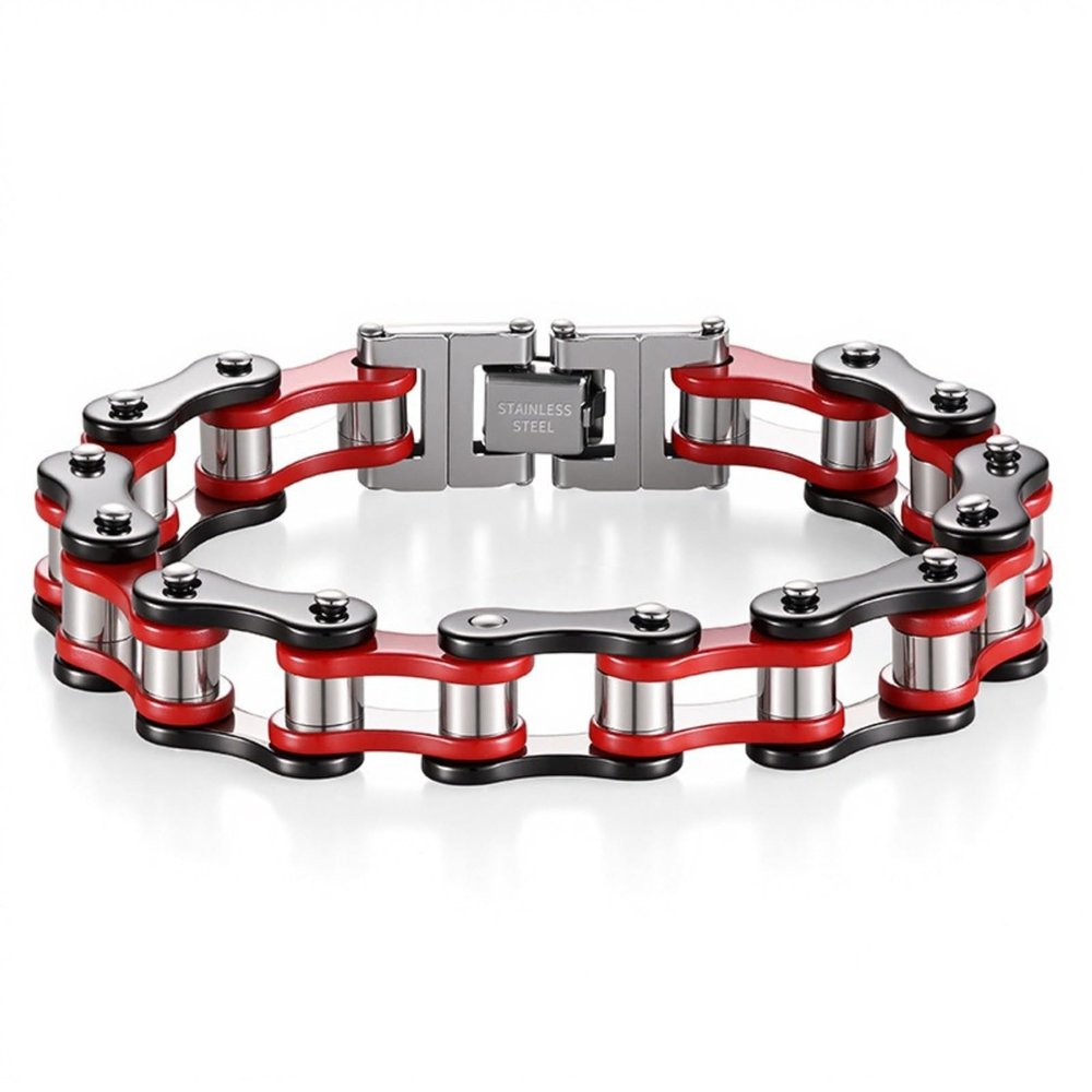 AZHOUQIBD Bicycle Chain Bracelet/Motorcycle Chain Bracelet (Set of 2)