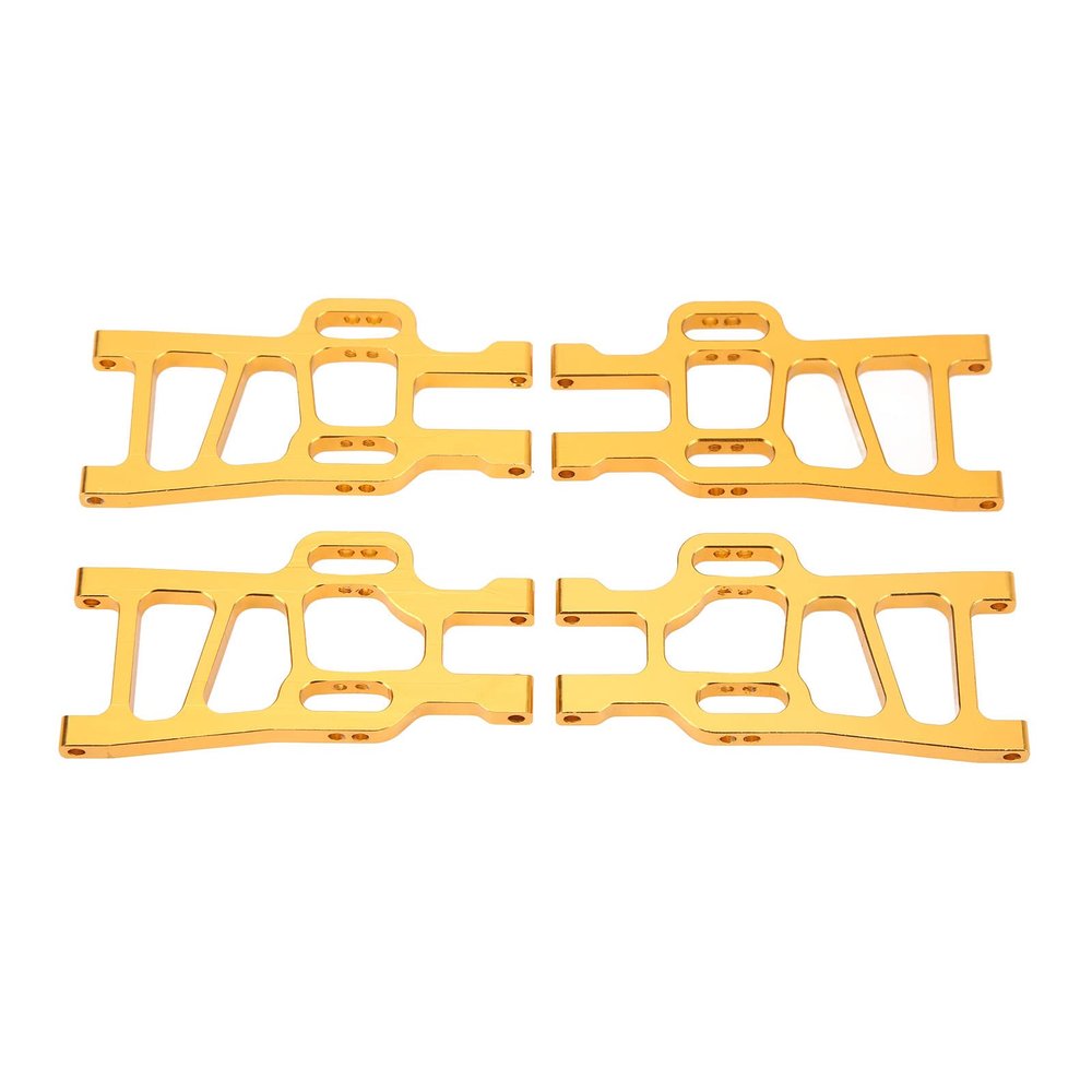 4 Pcs Front Rear Suspension Arms Set for HSP Racing 94111 1/10 RC Car, Aluminum Alloy Suspension Arms, High Strength Upgrade Parts, Lightweight Durable Replacement for Off - Road R (Gold)