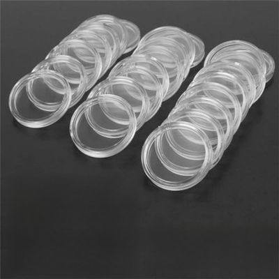 ArtHoval 35mm Clear for Round Plastic Coin Capsules for Storage and for Protection, 100 Pcs, Reusable, Compatible with Various Collectible