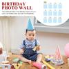 WESIEVYA First Birthday Photo Banner with 12-month Growth Frames Blue, Monthly Milestone Birthday Party Decoration Supplies for Boys view 3