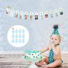 WESIEVYA First Birthday Photo Banner with 12-month Growth Frames Blue, Monthly Milestone Birthday Party Decoration Supplies for Boys view 4