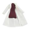 1/12 Scale Doll Clothes Set for 6'' Figures - Red High Neck Dress & White Long Coat view 1