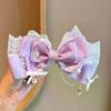 Cute Girls Lolita Pink Ribbon Headpiece Big Lace Ribbon Pearl Pink KC Cute Princess Headwear Lolita Hair Clip Hair Accessories - Color:A2