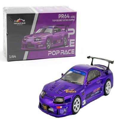 1:64 Diecast Model Car Compatible with Toyota Supra GT300 Top Secret Purple Tokyo Auto Salon Hong Kong 2025 Limited Edition by Pop Race PR640458