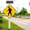 30" Solar LED Pedestrian Crossing Sign - Flashing Traffic Warning, Weatherproof Aluminum IP65, Bright Blinking Crosswalk Sign for Road Safety view 1