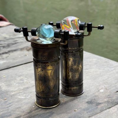 Antique Brass Kaleidoscope with Marble Eyepiece  Victorian Classic Handcrafted Collectible | Premium Gift for Art Lovers, and All Adults 5 Inch