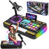 DJ Mixer for Kids,Toddler DJ Mixing,TableLight & Speed Control and MicrophonePiano Keys,Birthday Gift Toys for 3 4 5 6 7 8Year Old Boy Girl view 1