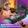 DJ Mixer for Kids,Toddler DJ Mixing,TableLight & Speed Control and MicrophonePiano Keys,Birthday Gift Toys for 3 4 5 6 7 8Year Old Boy Girl view 2