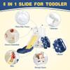 6 in 1 Toddler Playset Toddler Slide and Climber Playset, L-Shaped Kids Slide with Basketball Hoop, Telescope & Storage, Sturdy Indoor Outdoor Playground, for Boys Girls 1-3+ view 2