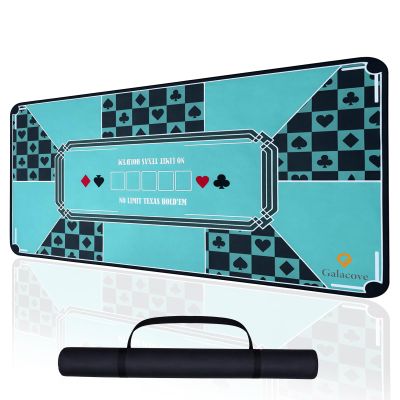 GALACOVE 70 x 35 Poker Mat, 8-10 Players Texas Holdem Poker Table Mat with Carrying Bag, Poker Table Top with Non-Slip Rubber Backing, Perfect for Home Games & Poker Night, Blackjack, Casino