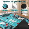 GALACOVE 70 x 35 Poker Mat, 8-10 Players Texas Holdem Poker Table Mat with Carrying Bag, Poker Table Top with Non-Slip Rubber Backing, Perfect for Home Games & Poker Night, Blackjack, Casino view 4