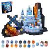 MILENTII 200 PCS Light Up Magnetic Building Blocks for Kids, Blue Castle Building Blocks, STEM Stacking Toys, Magnetic Cubes, Creative Construction Magnet Blocks, Educational Toy Ages 3+ view 1