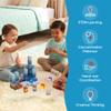 MILENTII 200 PCS Light Up Magnetic Building Blocks for Kids, Blue Castle Building Blocks, STEM Stacking Toys, Magnetic Cubes, Creative Construction Magnet Blocks, Educational Toy Ages 3+ view 3