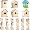24 Pcs Bird House Kits, Wooden DIY Painting for Kids, Pre-Cut Shapes, Craft Project, Art Activity for Parties & Classrooms view 1