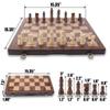 15 Inch Wooden Chess Set for Adults, Magnetic Folding Chess Board Game with Storage Slots, Handcrafted Wooden Pieces with 2 Extra Queens, Portable Chess Set in Gift Box for Home & Travel view 4