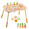 Wooden Activity Table for 1 Year Old Toddlers Sensory Table Activity Center 1-3 2 Baby Activity Table Kids Gift Game Wooden Montessori Table Shape Sorter Sensory Toys (Length*Height: 17"*11.8") view 1