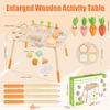 Wooden Activity Table for 1 Year Old Toddlers Sensory Table Activity Center 1-3 2 Baby Activity Table Kids Gift Game Wooden Montessori Table Shape Sorter Sensory Toys (Length*Height: 17"*11.8") view 2
