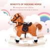 Classic Wooden Rocking Horse Toy with Plush Body and Realistic Sound Effects for Indoor Play and Decorative Display view 2