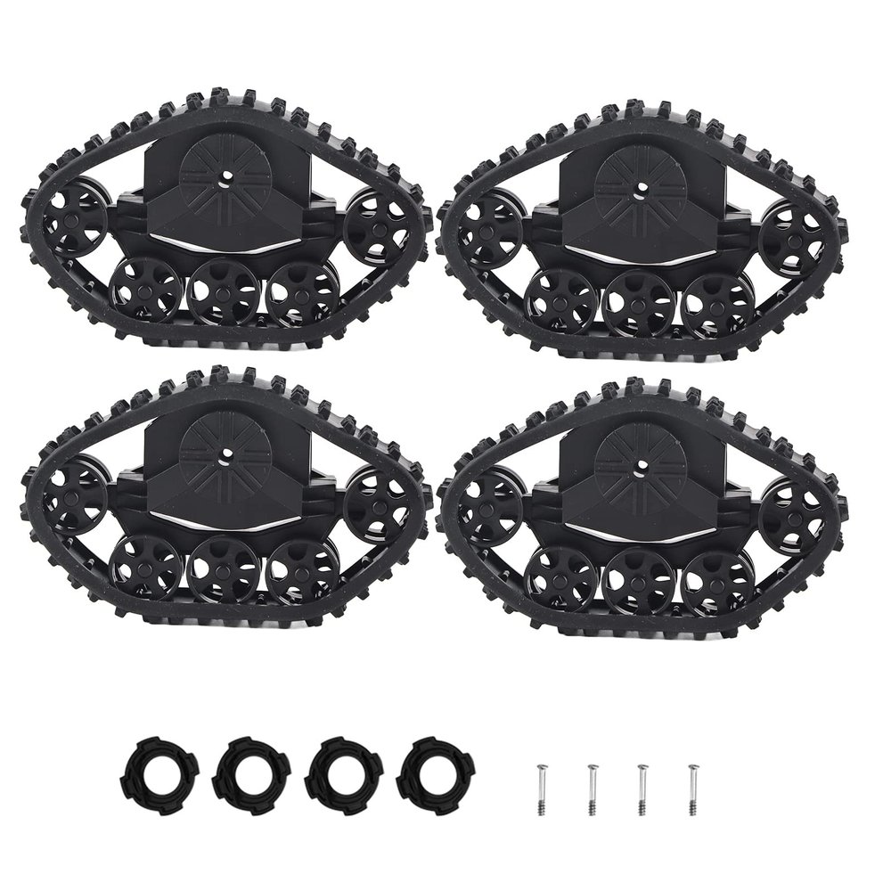 4pcs RC Car Tire Wheel Rubber Crawler Tyre for WPL 1/16 RC Military Truck, RC Accessory Upgrade Parts, Durable ABS Material with High Grip Tread Pattern, Perfect Replacement for of
