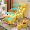 ELUKHT remium Nursery Rocking Chair for Modern Living Rooms & Bedrooms Comfortable Sofa Lounger with Breathable Tech Cloth Legrest Armrests and Adjustable Backrest Ideal for Gar,Yellow-Black Leg view 3