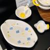 Cartoon cute little flying pigeon ceramic dishes with underglaze color lovely household tableware -5-inch bowl view 4