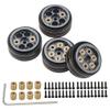 Black Coating Brass 1.1" Beadlock Wheel Rims (Set of 4) Compatible With 1/24 1/18 Scale RC Crawler Cars Including SCX24, AX24, FMS Models(Dark Grey) view 2