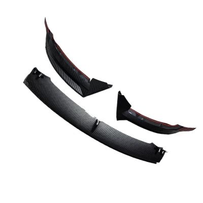 3Pcs Front Bumper Lip Chin Spoiler Splitter Diffuser Tuning Part Compatible With Tesla Model 3 2017 2018 2019 2020 2021 2022 2023 Bodykits(Carbon Look)
