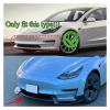 3Pcs Front Bumper Lip Chin Spoiler Splitter Diffuser Tuning Part Compatible With Tesla Model 3 2017 2018 2019 2020 2021 2022 2023 Bodykits(Carbon Look) view 2