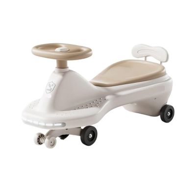 Wiggle Scooter Wiggle Car for Kids Ride on Toy with Flashing Wheels and Music Anti-Rollover, Toy Set for Indoor Outdoor(Brown)