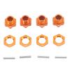 17mm Hex Wheel Hub Adapter, Aluminum Alloy Hex Drive Hub Adapter for ZD Racing 9116 08427 1/8 RC Car, Orange 17mm Hex Hub Adapter with 4PCS Nuts and Pins, Lightweight Durable RC Wh view 1