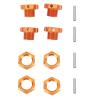 17mm Hex Wheel Hub Adapter, Aluminum Alloy Hex Drive Hub Adapter for ZD Racing 9116 08427 1/8 RC Car, Orange 17mm Hex Hub Adapter with 4PCS Nuts and Pins, Lightweight Durable RC Wh view 2