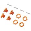 17mm Hex Wheel Hub Adapter, Aluminum Alloy Hex Drive Hub Adapter for ZD Racing 9116 08427 1/8 RC Car, Orange 17mm Hex Hub Adapter with 4PCS Nuts and Pins, Lightweight Durable RC Wh view 4