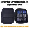 1/64 Scale Car Model Storage Box 3-car Capacity, Portable 1/64 Model Car Storage Case, 1/64 Scale Car Organizer with Soft Lining and Mesh Pocket Diecast Car Storage for Collectors view 2