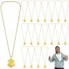 24 Pcs Dollar Sign Pendant Gold Chain Necklace, 33 in, Fake Gold Chains for Party Favors, Celebrations, Costume view 1