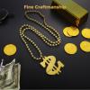 24 Pcs Dollar Sign Pendant Gold Chain Necklace, 33 in, Fake Gold Chains for Party Favors, Celebrations, Costume view 4