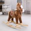 Classic Wooden Rocking Horse Toy for Indoor Play Sturdy Solid Wood Base with Smooth Rocking Motion and Soft Plush Design view 1