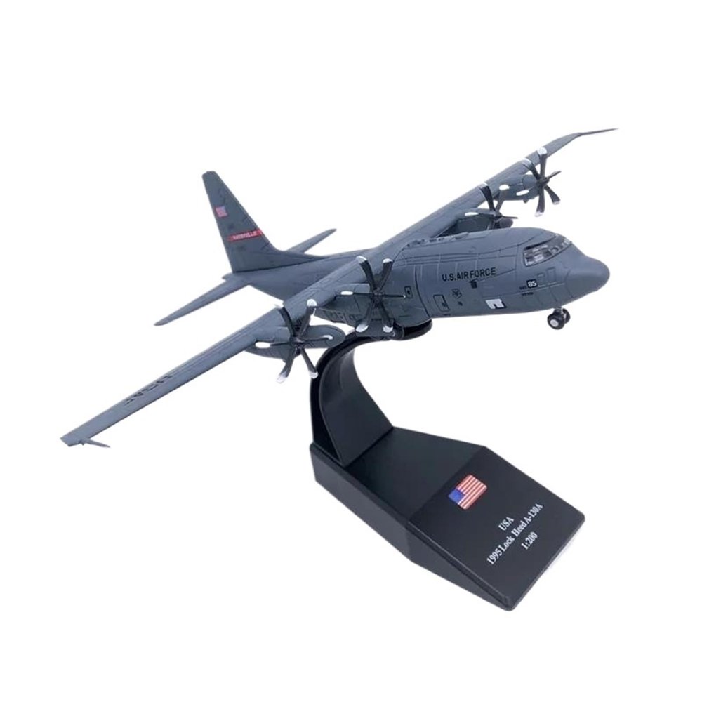 Flying Airplane Model 1/200 Scale Classic Diecast USAF Air Force C-130 C130A C130 Aircraft Airplane Models Toy Gifts for Collections Aviation Airbus