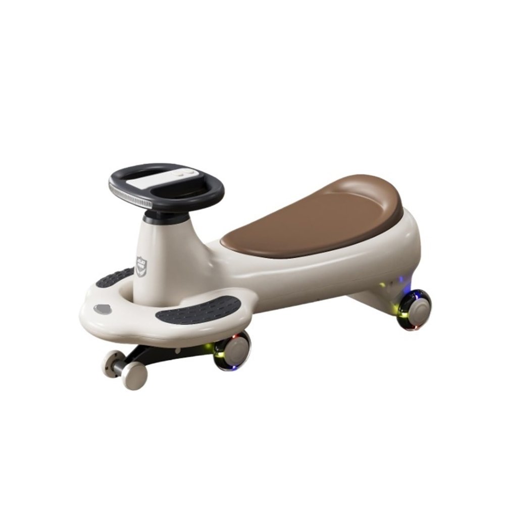 Bicycles Wiggle Car for Kids with Pedal Indoor/Outdoor Ride On Toy Music Speaker Rear Flash Wheels for Ages 3 and Up Bike(Grey)