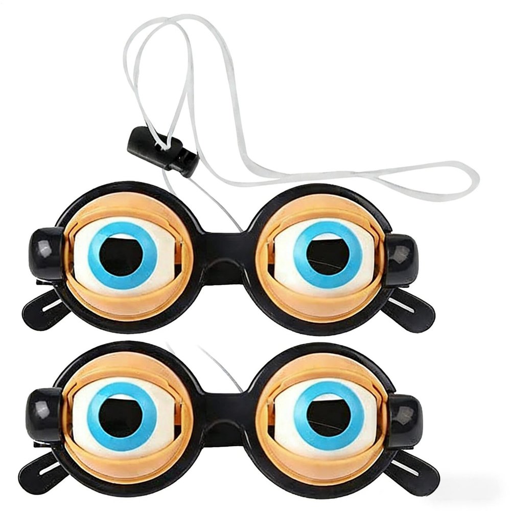 2pcs Crazy Winking Prank Glasses, Funny Costume Eyes Glass Prank with Winking Eye Mechanism, Hilarious Gag Joke, for Dress up Party Birthday Photography Role Play Themed Events Holiday Cosplay